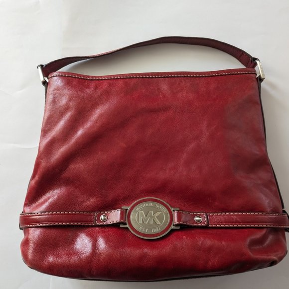 MICHAEL KORS Large Red Leather Shoulder Bag - Picture 1 of 15